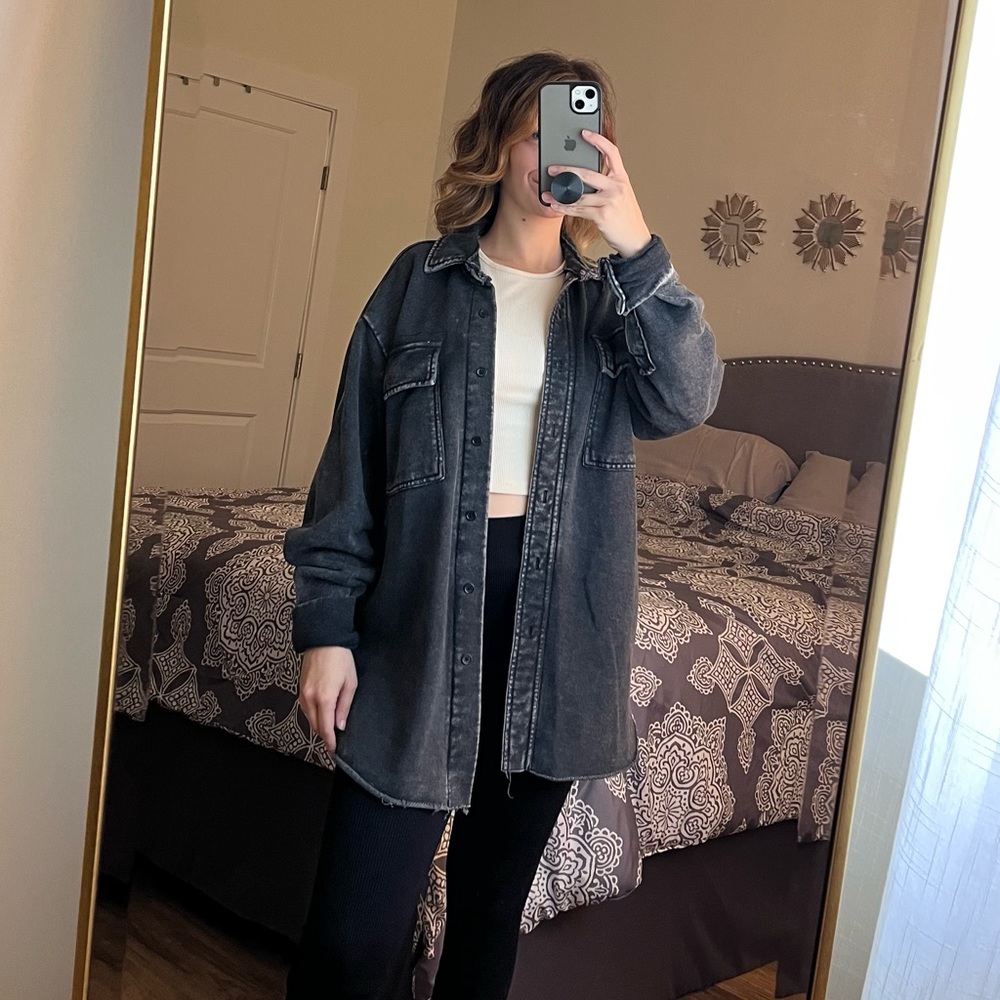 Grey shacket